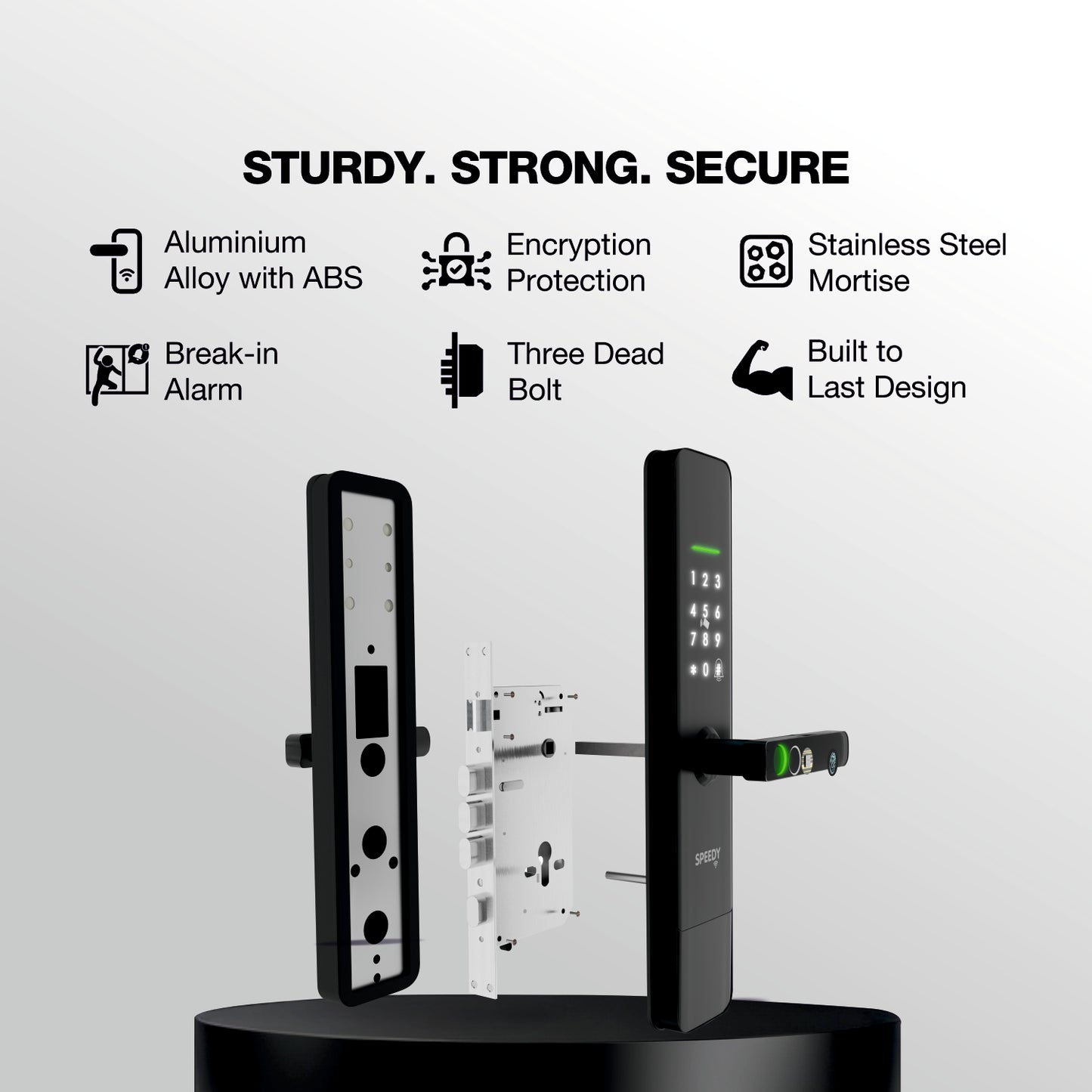 ATOM 11 Smart Wi-Fi Door Lock with Mobile App, Fingerprint, OTP, PIN, RFID Card & Manual Key | Free Installation | Door Thickness: 35-80 mm